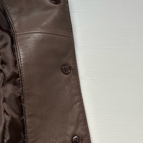 Tahari Chocolate Brown Leather Blazer - Picture 8 of 10